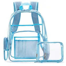 Fashion 2pcs Set Transparent Clear PVC Bag Backpack