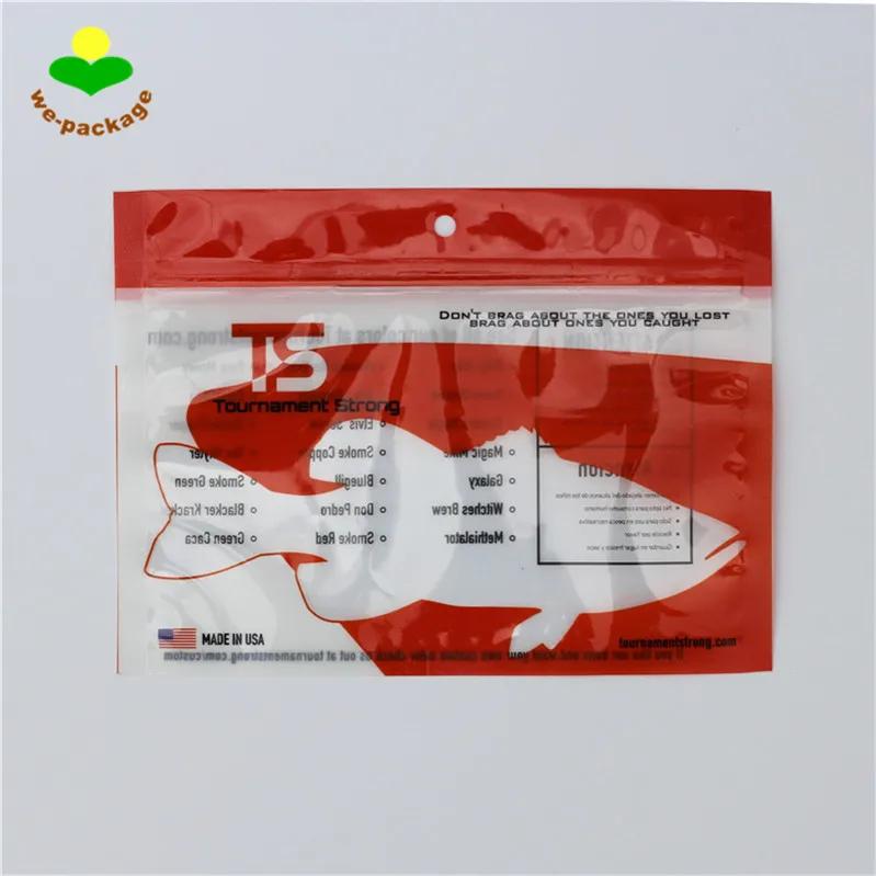 Custom Resealable Clear Window Zip Lock Aluminum Foil Fish Lure Bag