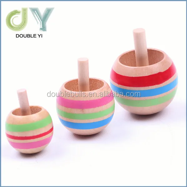 Top quality Promotional toy wooden spinning tops