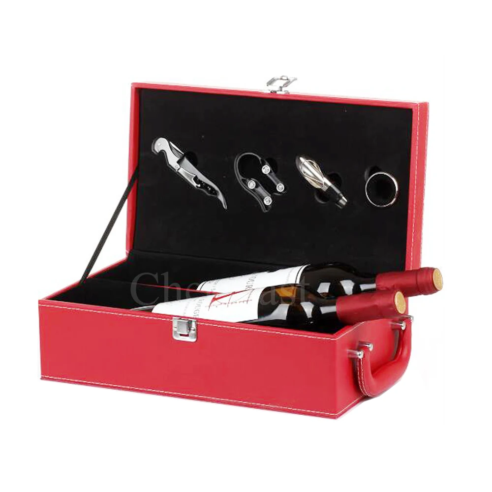 Fathers Day Nice Present Leather Double Bottle Gift Box Wine