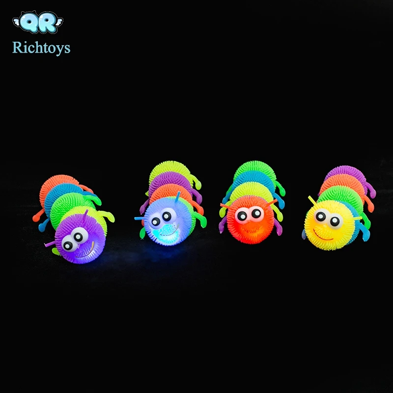 Promotional LED light TPR material puffer worm ball