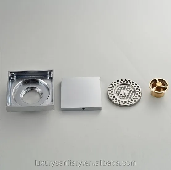 high quality antique chrome brass Invisible square floor drains