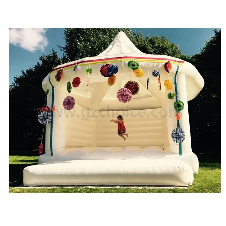 High Quality Durable Wedding Event White Jumping House Castle Inflatable White Bouncy Castle For Party