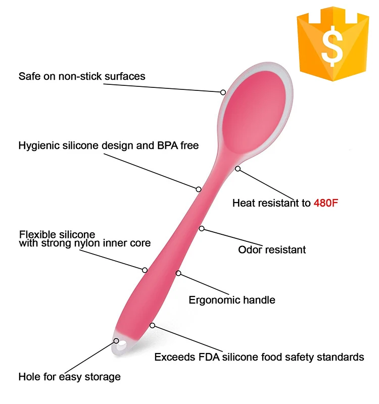 GreenEarth Silicone Kitchen Cooking Utensils Spatula Set Shovel Spoon Ladle Set With Handle Kitchen Tools