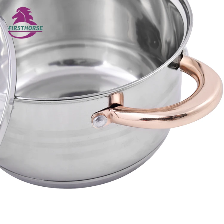 FIRST HORSE induction kitchenware sets casserole pan stainless steel single pot LB-1104-20