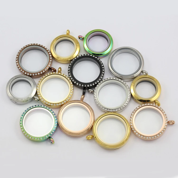 25mm/30mm Round Shape Various Color Stainless Steel Glass Locket  Floating Locket