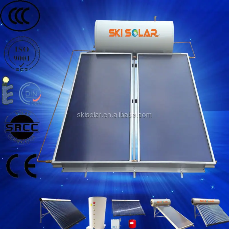 
2015 china supplier 300L flat plate pressurized china enamel solar water heaters with blue TI coating for cold area (SKI-PJF) 