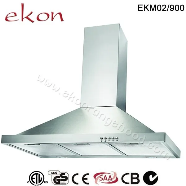 
900mm premium 3 speed mechanical control inox tower powerful industrial best kitchen hood with timer function 