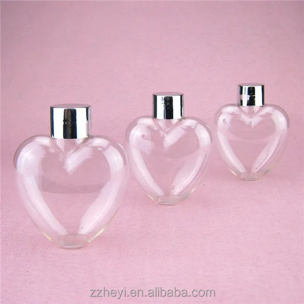 clear 70ml heart shaped plastic bottles