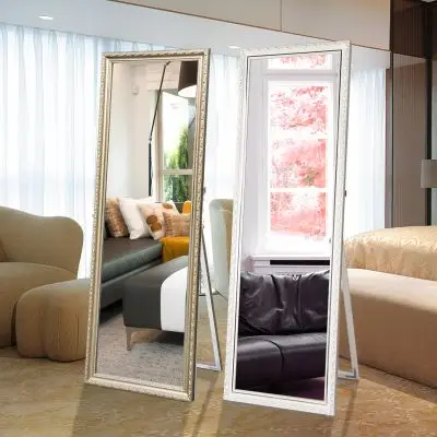 Floor standing mirror wooden framed full length mirror