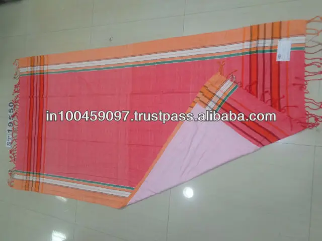 100% Cotton yarn dyed kikoy with polyester microfiber towel