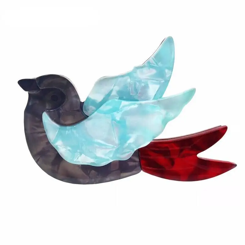peichi handmade acrylic animal jewelry  bird brooch pins fancy resin brooch for women