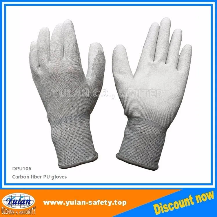 Yulan DPU105 EN388 13G Nylon/Polyester PU Coated Gloves Gray Color