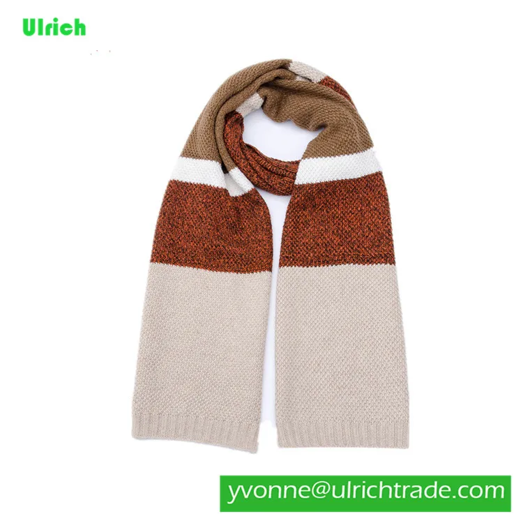 KD103 Fashion hot style knitted jacquard woollen men scarf