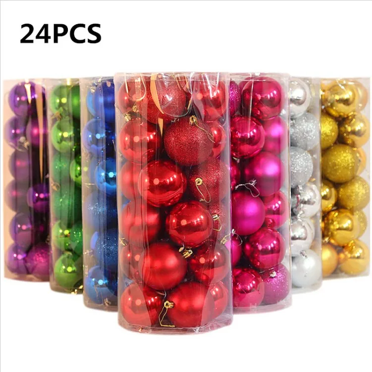 
24pcs/lot 4cm Christmas Tree Decor Ball Bauble Hanging Xmas Party Ornament decorations for Home Christmas decorations 