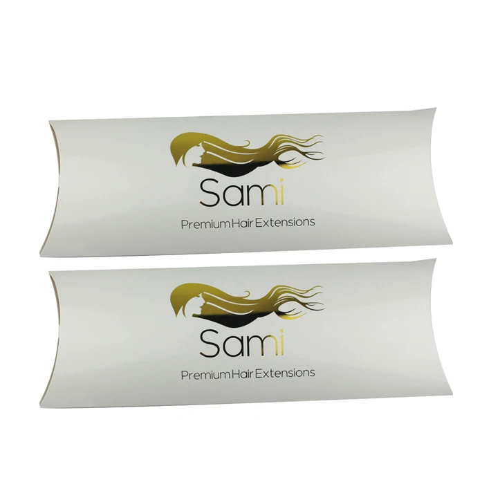 
Elegant Customized Wig Pillow Box for Hair Extension Packaging With Logo Print 