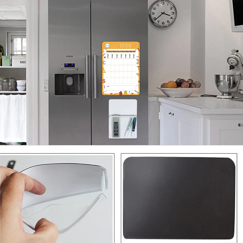 Высококачественный прозрачный маркер из пвх, магнитная карманная сумка для хранения мелких предметов для холодильника, магнитный держатель для ручек