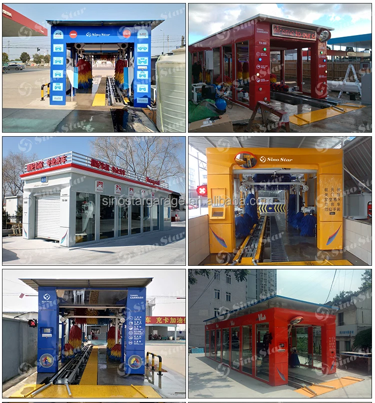 SINOSTAR China automatic brush tunnel type car wash machine price / car washing equipment system for sale A6-G