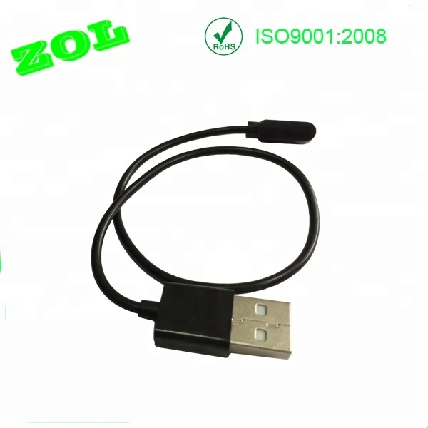 
2 pin magnetic male pogo pin connector with cable for smart device 