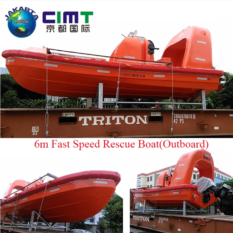 widely used 4.5M 6P fast frp rescue boat for sale/Totally Enclosed Freefall enclosed lifeboat for sale approval by CCS/ABS