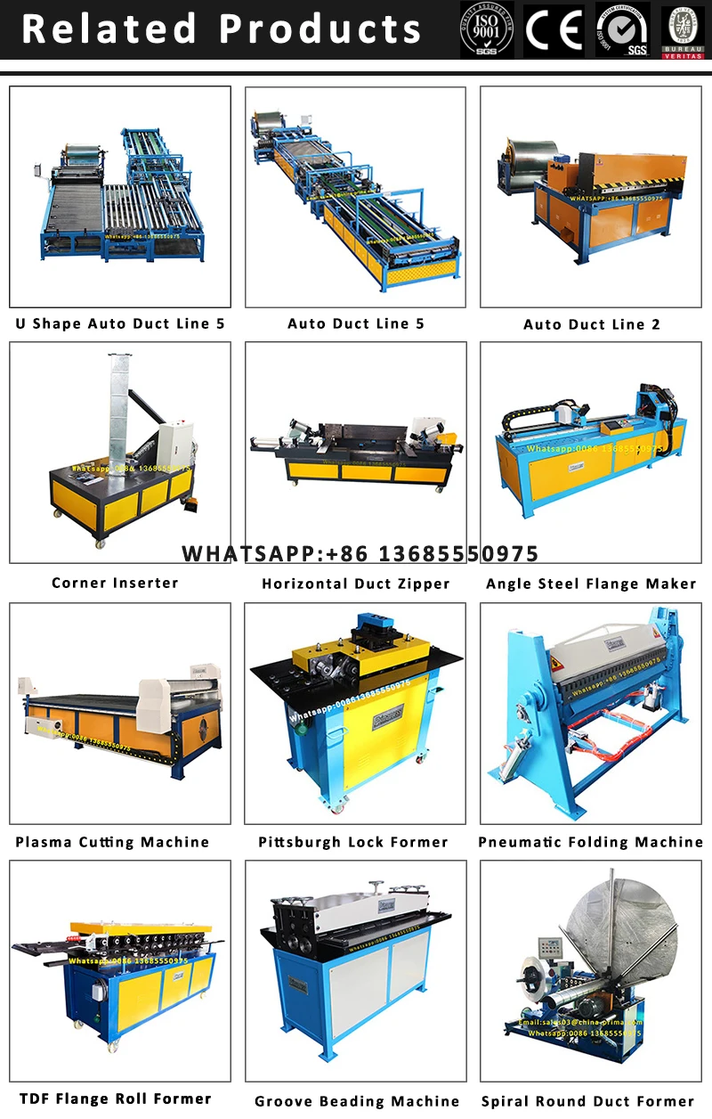 1.2mm Auto hvac duct line 5 air pipe making machine