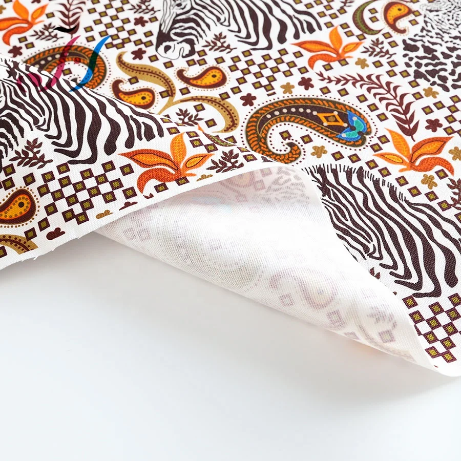 Custom digital printing animal pattern on cotton canvas fabric
