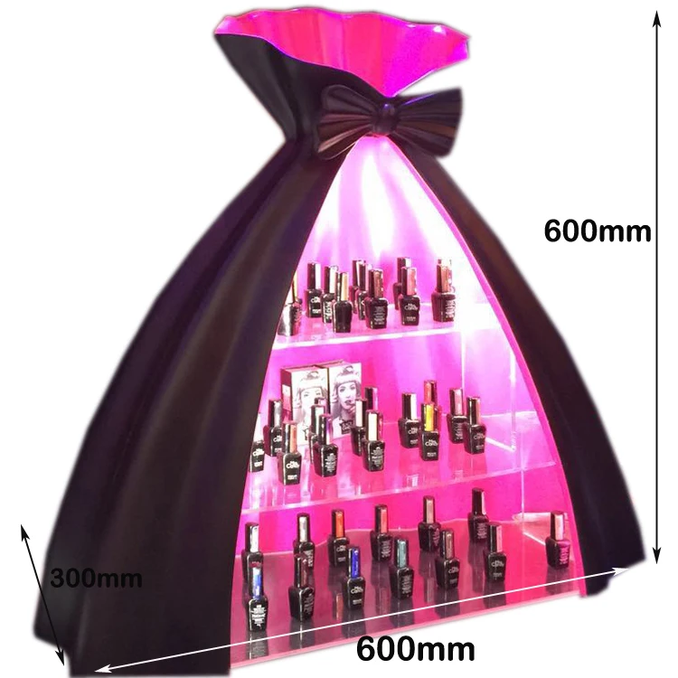 Retail Cosmetic Acrylic Display Shelves Table Stand Nail Polish Racks