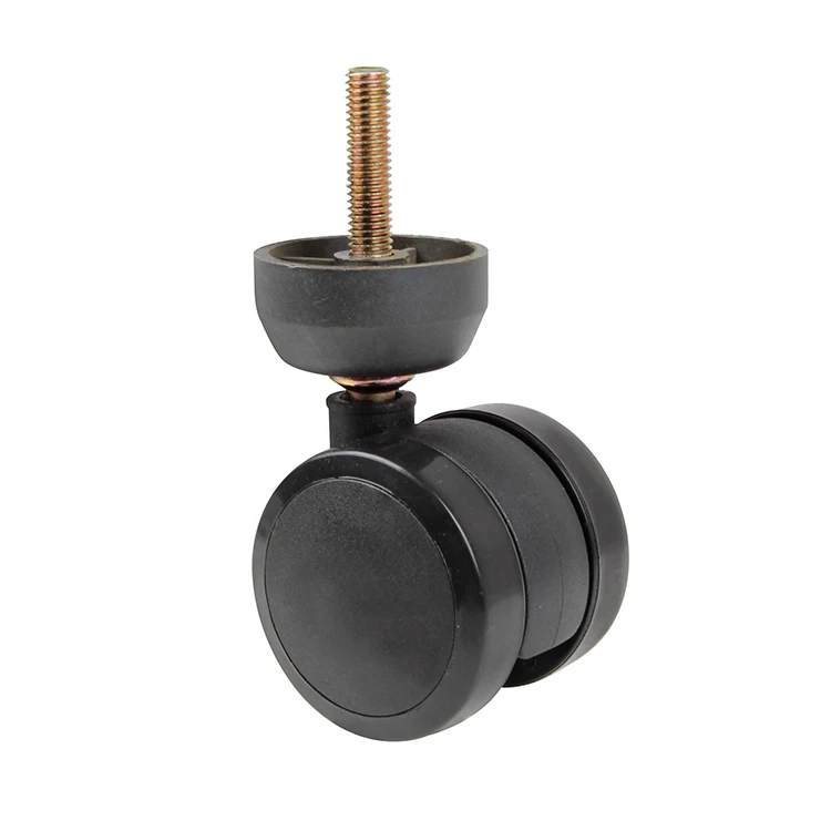 Black 50mm 2 inch castor wheel U bracket pu edge chair caster sofa leg with castor