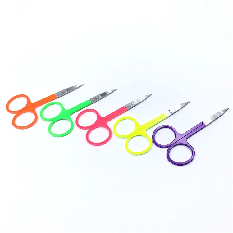 Wholesale beauty tools portable stainless steel curve profesional eyebrow scissors
