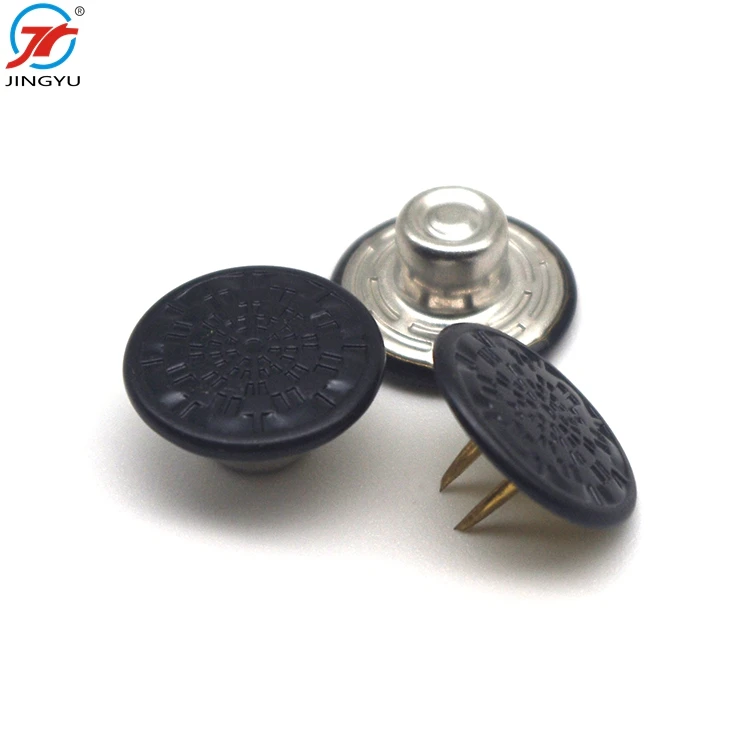 Wholesales Custom Garment Accessories Metal Different Types Of  Plastic Cap Metal Shank Jeans Button