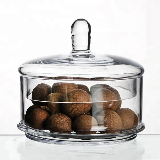 Glass Candy Jar 4pcs Stackable Glass Storage Jar for Candy Corn Nut