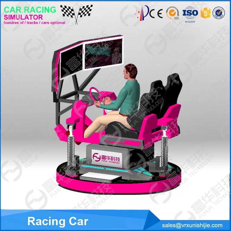 High Speed VR Car Driving Simulator Vritual Reality Amusement Park  6 Dof 3 Screen 4D Car Racing Simulator