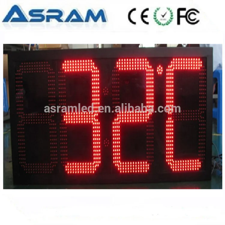 red outdoor rs232 led digital clock display wall clock digital display