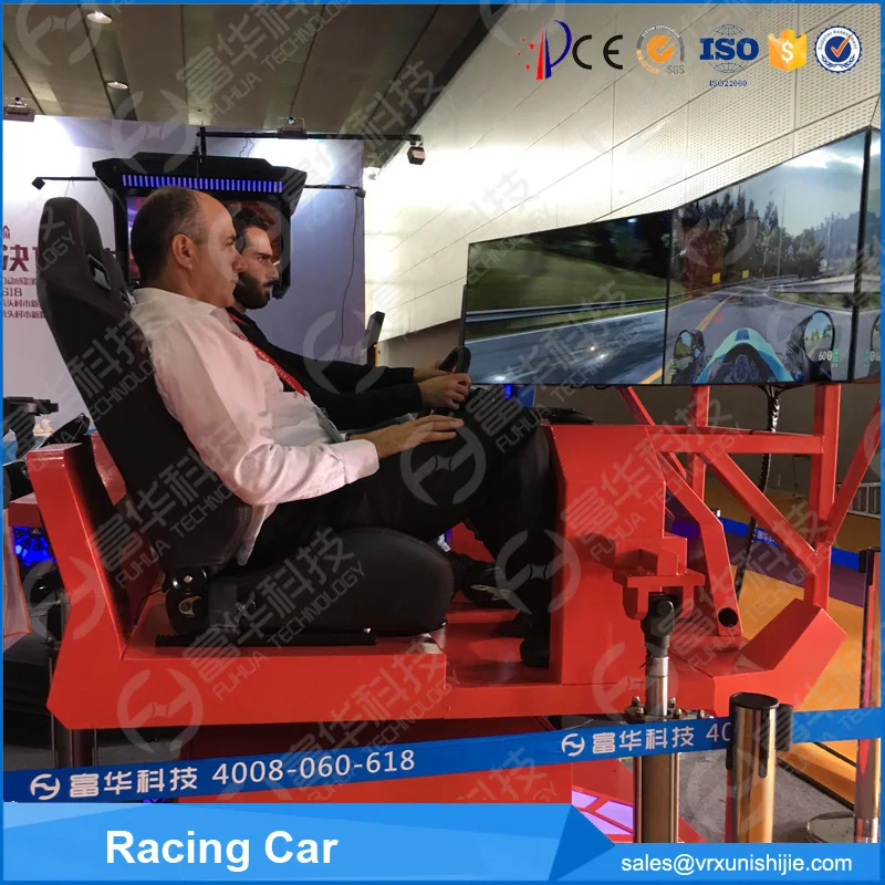 High Speed VR Car Driving Simulator Vritual Reality Amusement Park  6 Dof 3 Screen 4D Car Racing Simulator