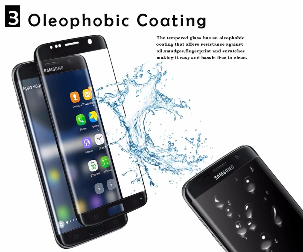 Vmax заводская цена полное покрытие закаленное стекло Screen Protector для Samsung Galaxy S7 Edge Gorilla Glass