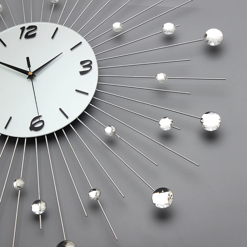 odm/odm modern wall clock diamond Gypsophila Light luxury decorative wall clock reloj de pared