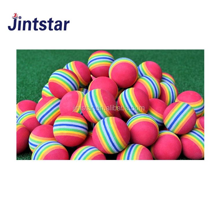 
Custom high bouncing 42mm foam EVA golf ball rubber golf rainbow ball 