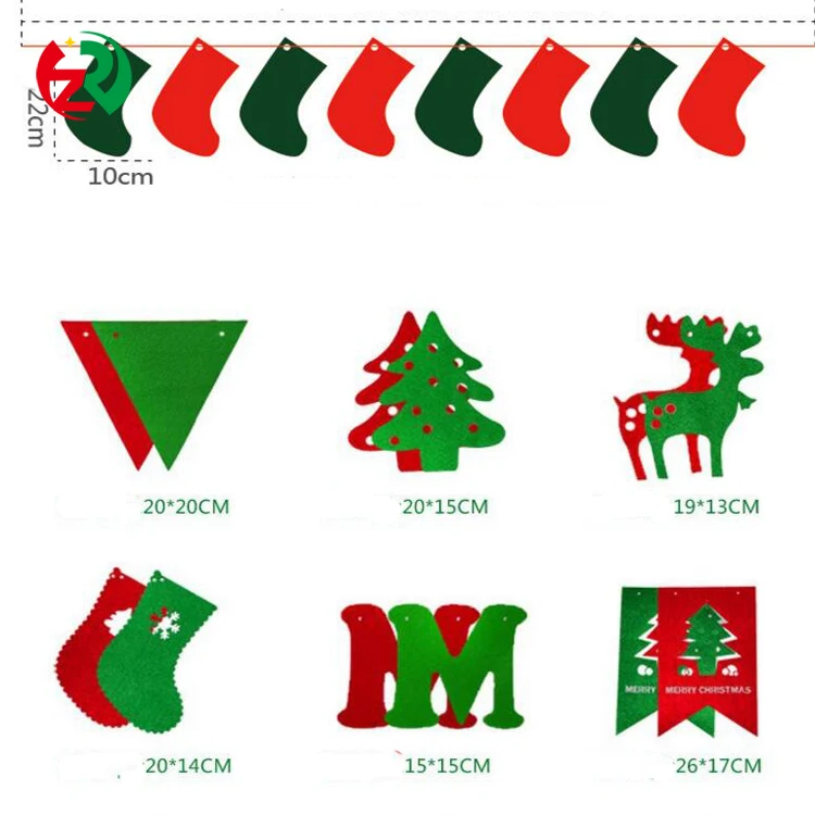 
2019 New Arrival Christmas Wall Decorations Handmade Wool Felt Craft Shapes 