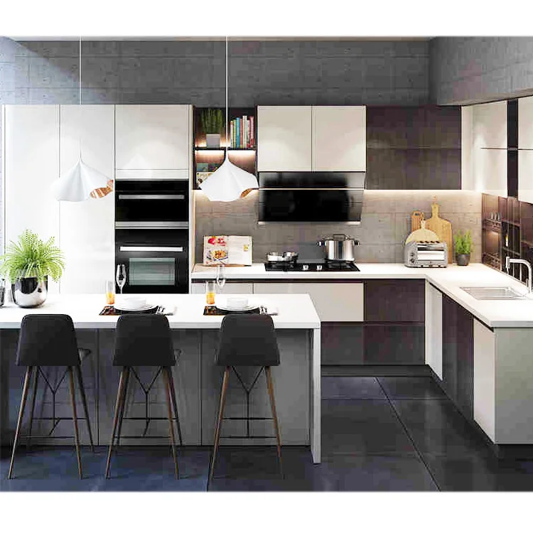 Apartment Kitchen Cabinets Collection solid wood Soft Close and shaker door of China