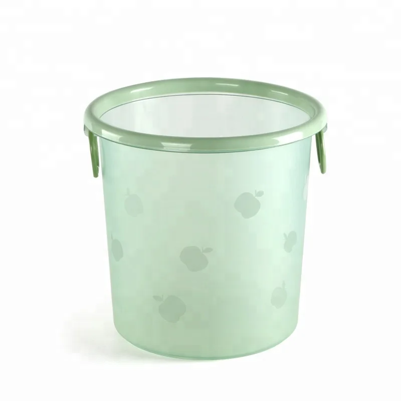 Good quality matte transparent dust bin trash can plastic waste bins for home/office