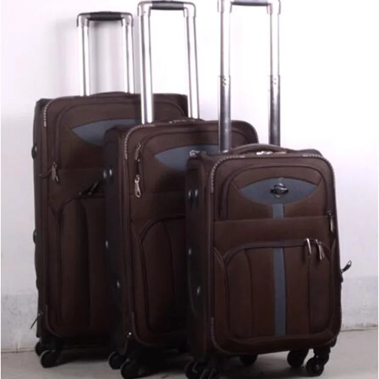 
New stock luggages 3 pcs soft material 8 wheels set luggage 