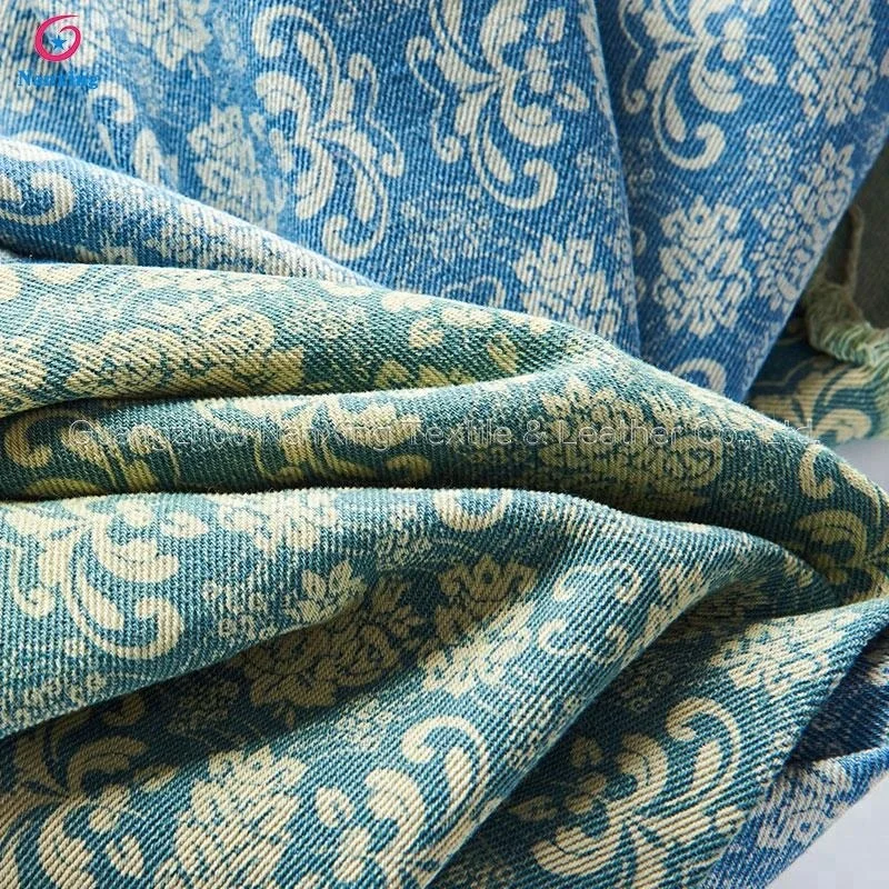 
Hot Sale Flower Pattern Printed Denim Fabric for Luggage Suitcase Polyester Cotton Denim Jeans China Factory 
