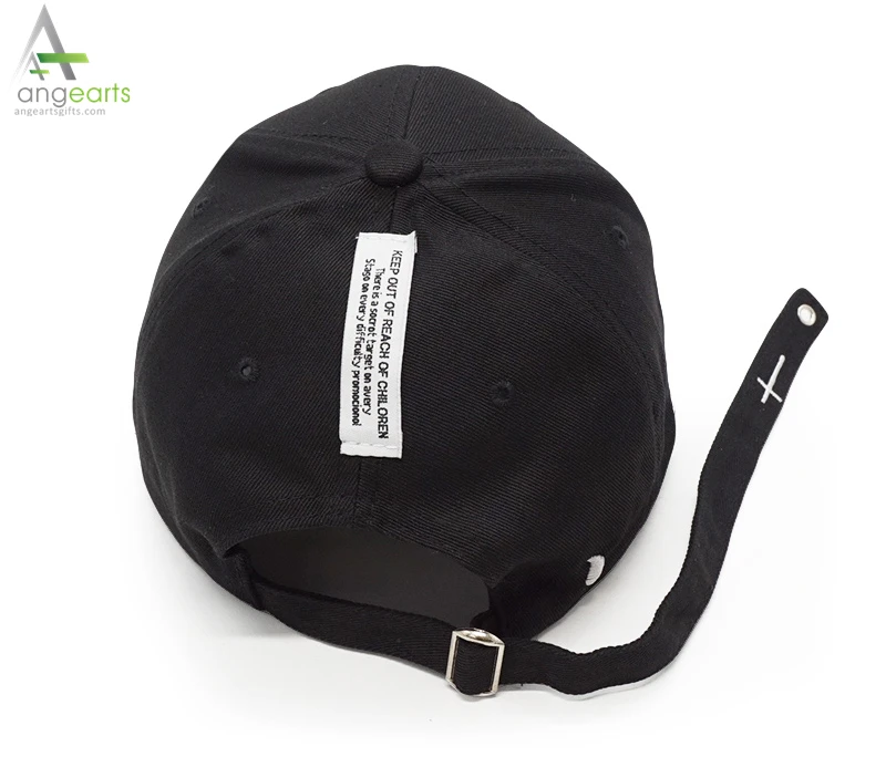 New Fashion Women Men Cross Belt Baseball Cap Black Embroidery Letter Snapback Hat Casquette Casual Cotton Cross Peaked Cap Bone