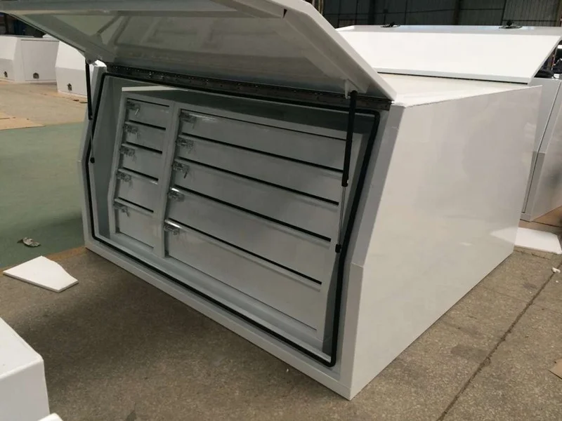 
Fabricated Aluminum 4x4 Camper UTE canopy with shelf and drawers 