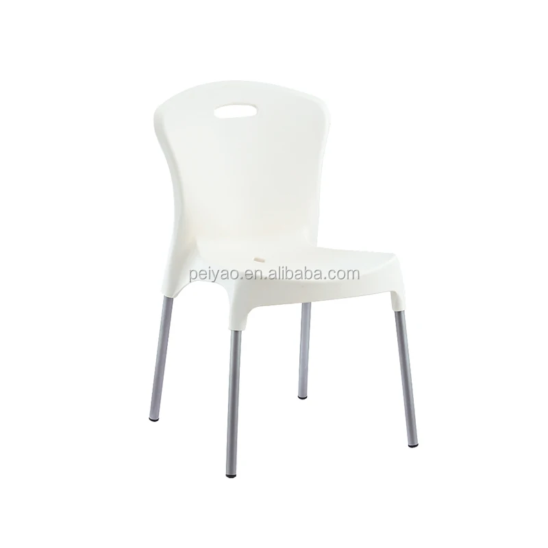 China Supplier PP and aluminum legs Green plastic Chair for sale