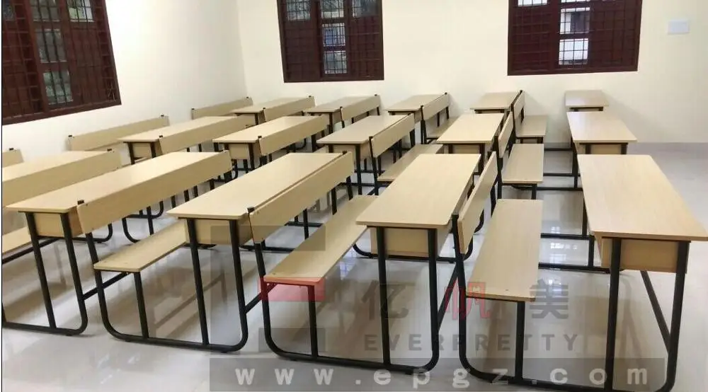 Comfortable Interactive School Student Study Desk Chair with Writing Table Double Seater School Chair & Desk in Classroom