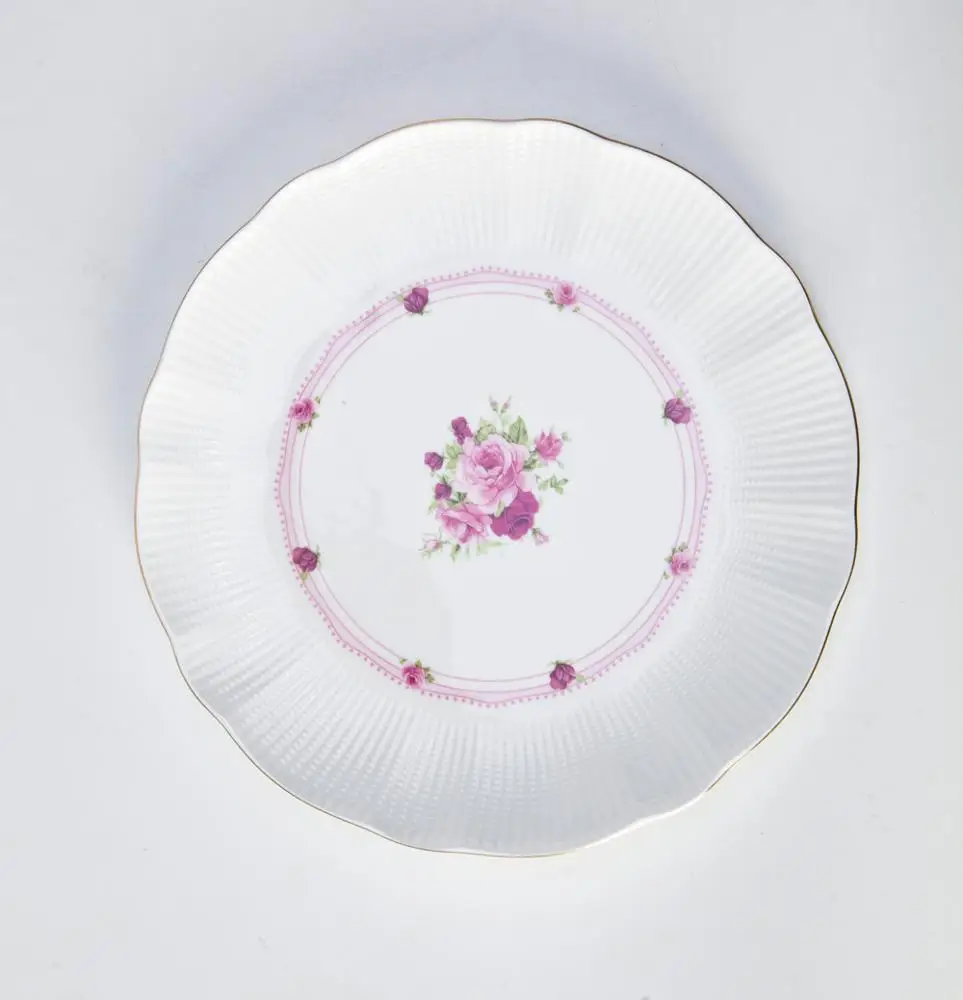Chinese factory wedding event plates rose flower sets dinnerware