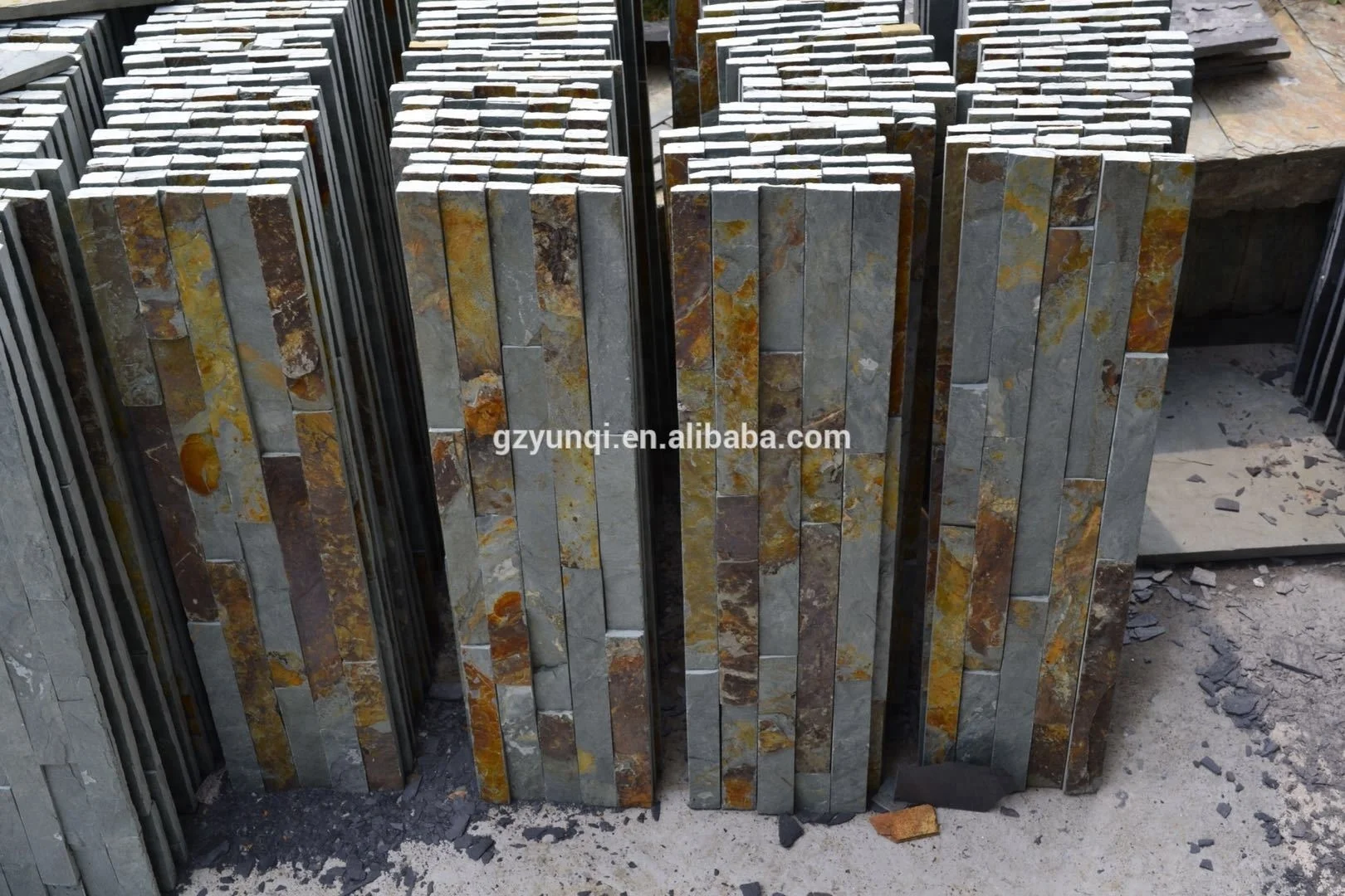 House decorative exterior wall covering panels culture stone rusty slate stone