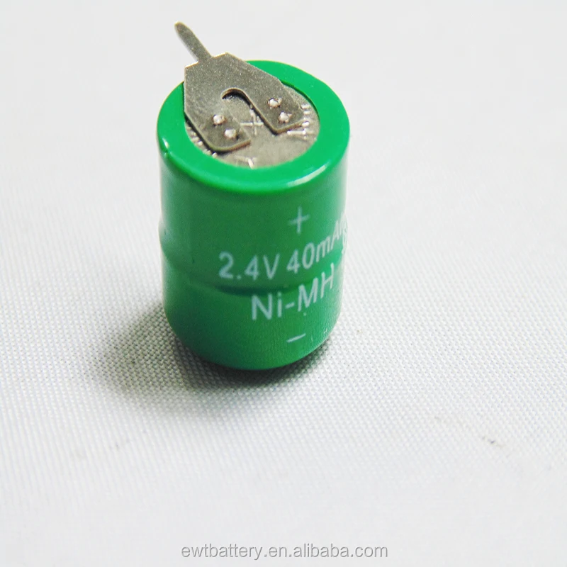 3.6V 40mAh nimh rechargeable button coin cell battery