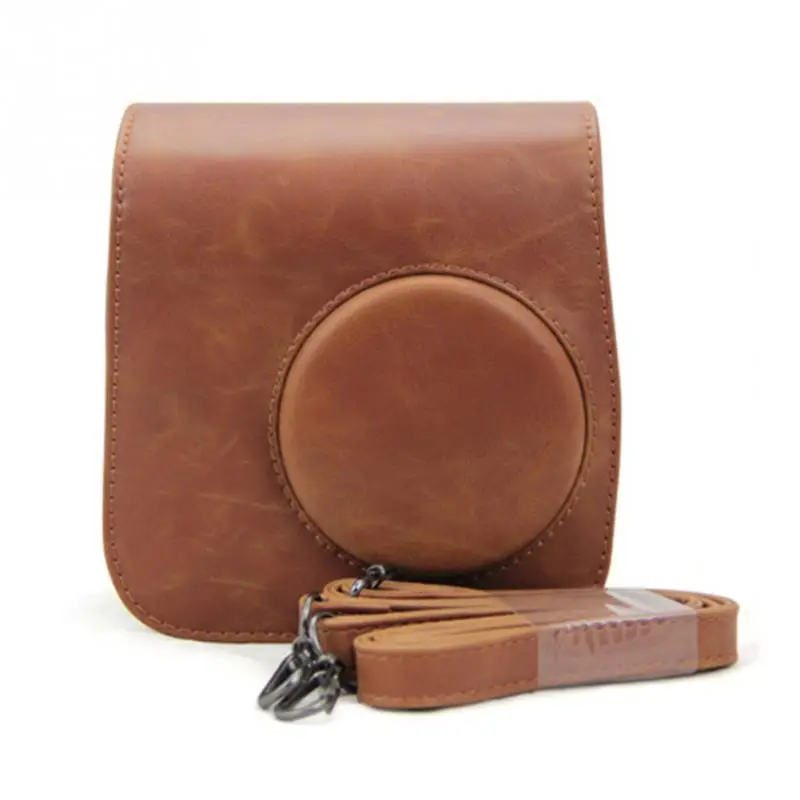 New Classic Vintage Leather Camera Strap Bag Case Cover Pouch Protector For Polaroid Fuji Fujifilm Instax Mini 8
